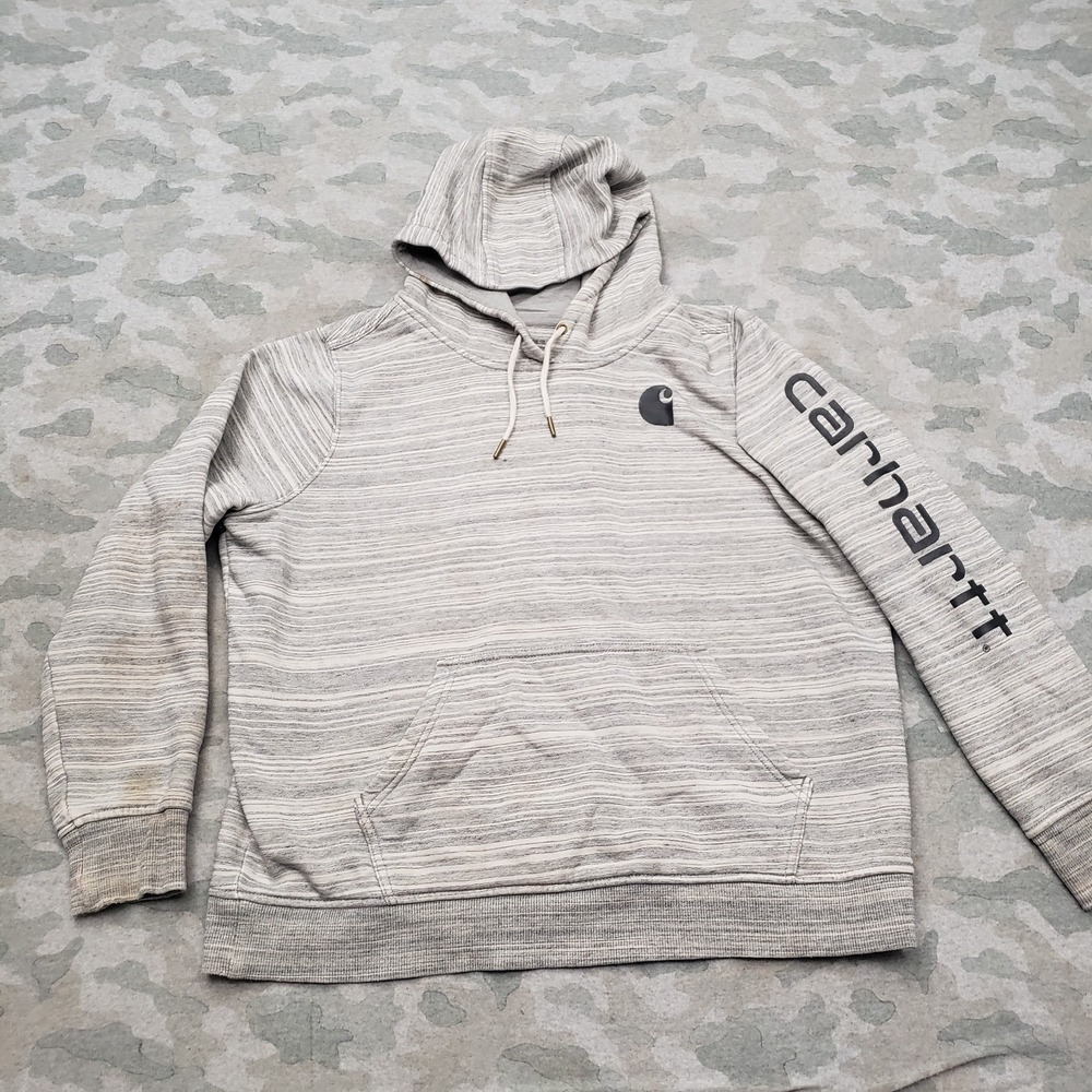 Carhartt Sweatshirt Womens‎ XL Gray Relaxed Fit Pullover Hoodie Workwear
